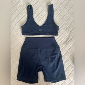 SET Active Deep Blue Sports Bra and Shorts